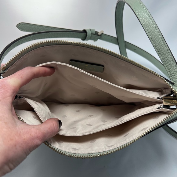 Kate Spade Leila Small Triple Gusset Crossbody Mint Green - Picture 5 of 10